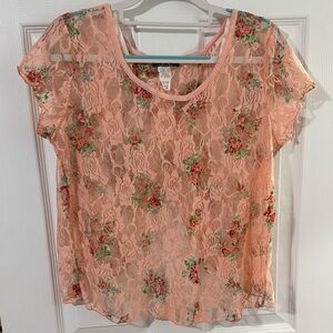 Deb Pink Floral Lace Blouse
